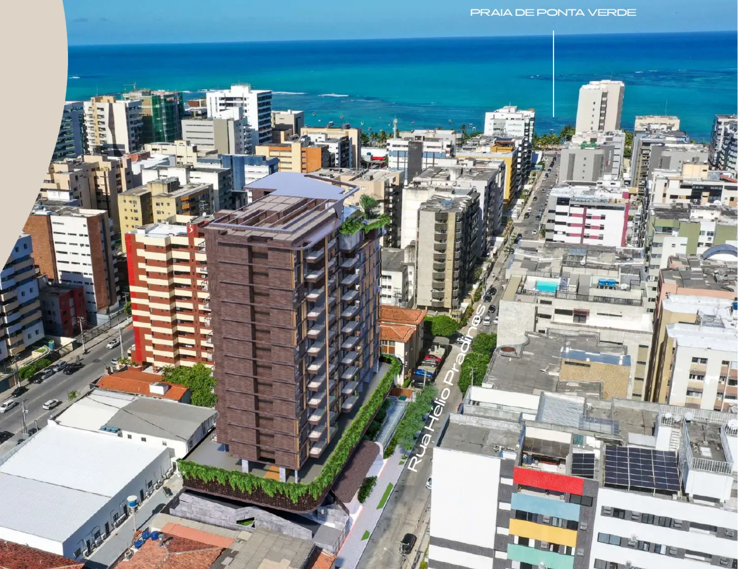 Localização do LEAD Residences na Ponta Verde, próximo à praia