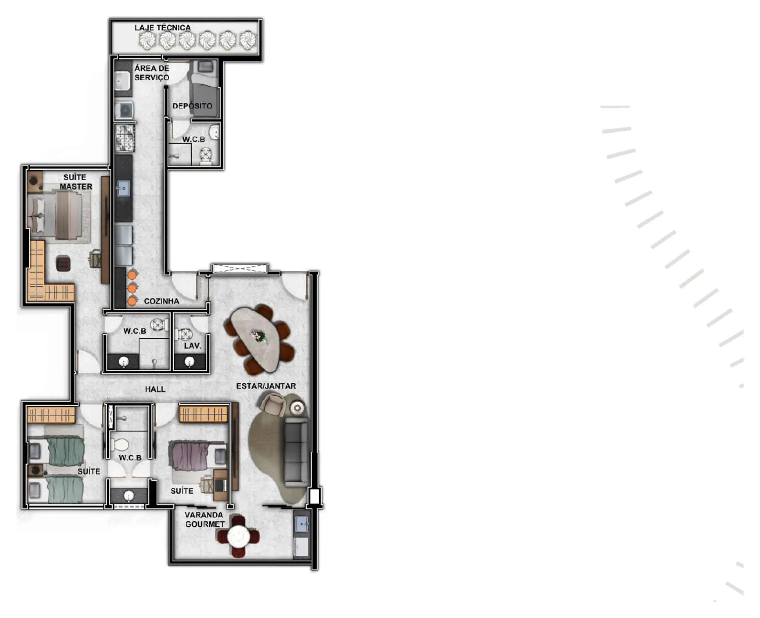Planta 122 m² — Terminação 01